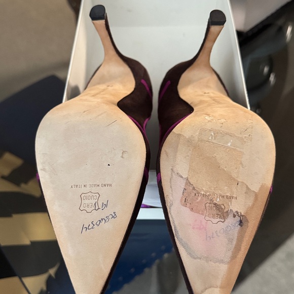 Manolo Blahnik Purple and Brown Heels - Picture 14 of 16